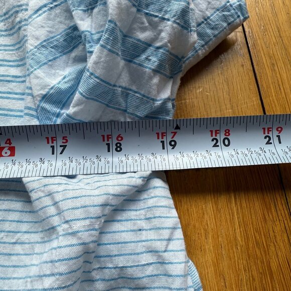 Habitat Size S NEW Turquoise & White Stripe 3/4 Sleeve Button-Front Tunic Jacket - Picture 10 of 16